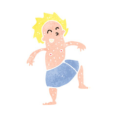 retro cartoon man in towel