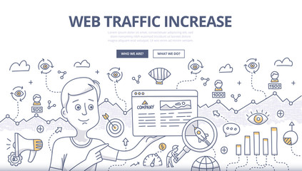 Web Traffic Doodle Concept