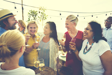 Friends Friendship Outdoor Dining People Concept