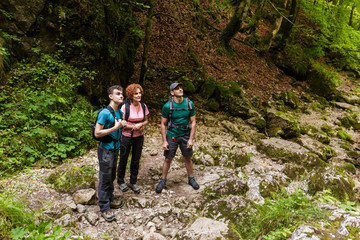 Family of hikers