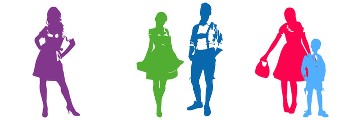 Banner Oktoberfest | Silhouette | Dirndl & Lederhose