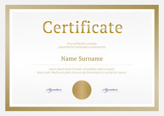 Certificate, Diploma of completion, vector design template