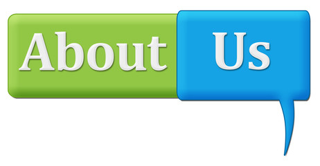 About Us Green Blue Comment Symbol 