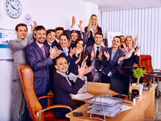Group business people in office.
