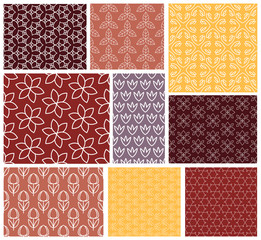 Geometric patterns  Set of vector seamless abstract vintage