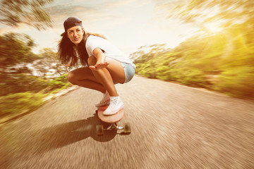 Woman on a Longboard