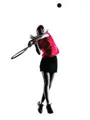 Foto auf Acrylglas woman tennis player sadness silhouette © snaptitude