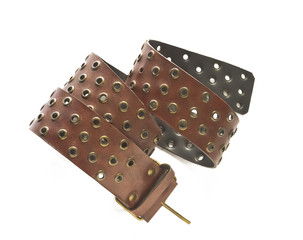 leather belt on white background