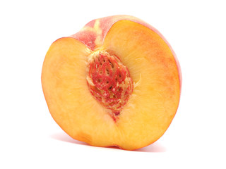 Peaches on a white background