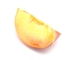 Peaches on a white background