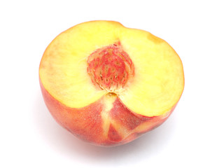 Peaches on a white background
