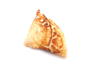 a pancake on a white background