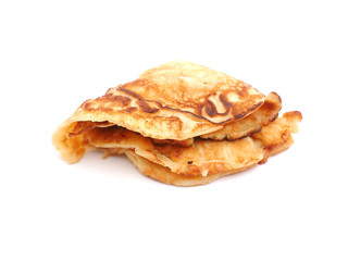 a pancake on a white background