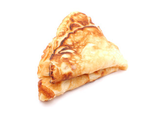 a pancake on a white background