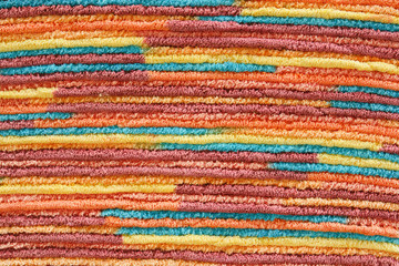natural wool fabric with colorful hand made