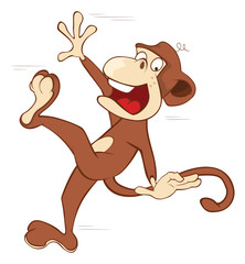 Cheerful monkey. Cartoon