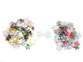 Puzzles on a white background