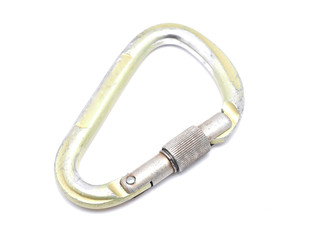 climber carabiner on white background