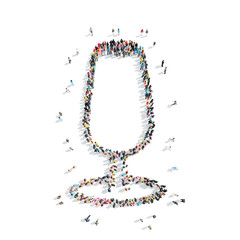 people in the shape of glasses