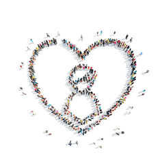 people in the shape of heart .