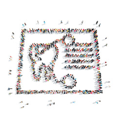 people in theshape of a tooth, dentistry.