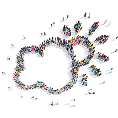 people in the shape of a cloud, weather.