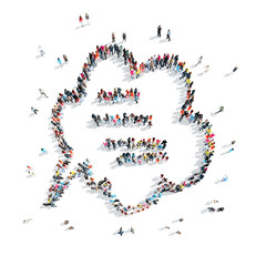 people in the shape of a buble chat .