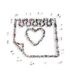 people in the shape of heart .