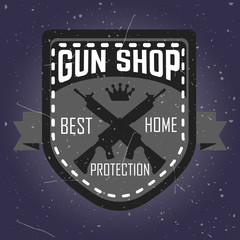 Gun shop logotypes and badges vector set