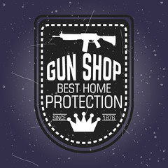 Gun shop logotypes and badges vector set