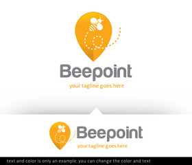 Bee Point Logo Template Vector 