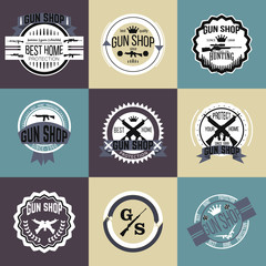 Gun shop logotypes and badges vector set - 88404985