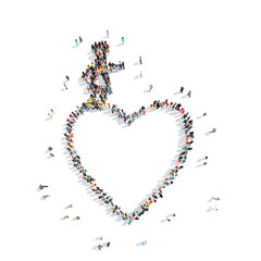 people in the shape of heart .