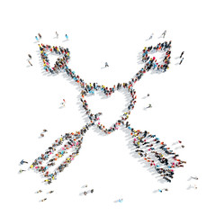 people in the shape of heart .