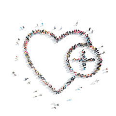 people in the shape of heart .