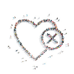 people in the shape of heart .