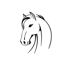 Vector silhouette of a horse head