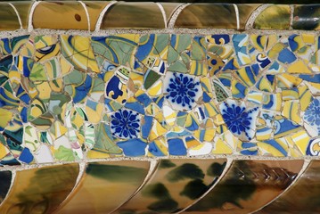 Fototapeta premium park güell, barcelona, spanien, katalonien, antoni gaudí, gaudi, städtereise, Mosaik