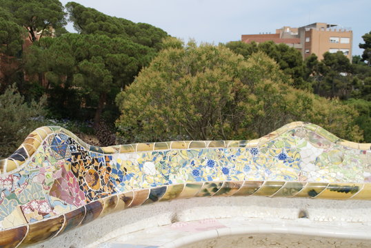 park güell, barcelona, spanien, katalonien, antoni gaudí, gaudi, städtereise, Mosaik