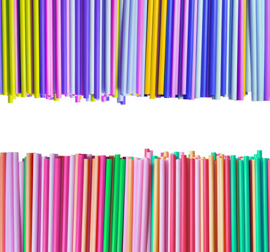Colorful straws isolated on white