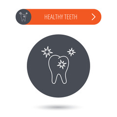 Healthy tooth icon. Dental protection sign.