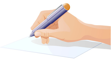 Hand writing using a pen vector image
