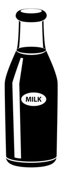 Milk bottle black vector image