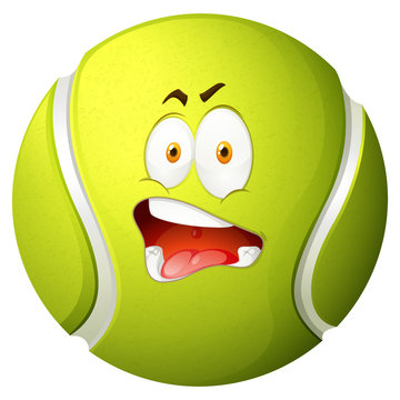 Tennis ball with silly face