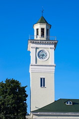 Fototapeta premium Old fire tower with clock