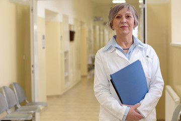 Doctor in hospital corridor