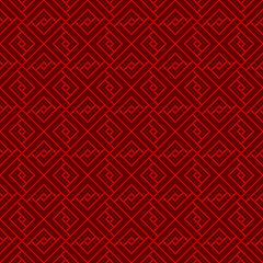 Seamless Chinese window tracery lattice geometry square pattern background.

