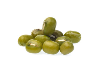 Mung beans isolated on white background