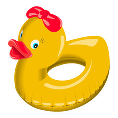 Yellow rubber ring duck