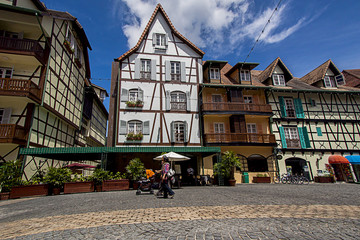 Buildings in Colmar Tropicale, Bukit Tinggi, Malaysia.